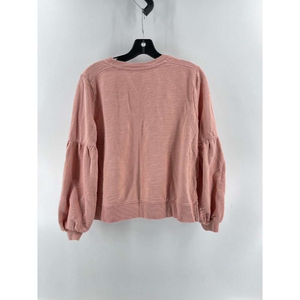 Time and Tru Women's Pink Balloon Sleeve Crop Sweatshirt Top Size M 8-10 - Picture 5 of 13